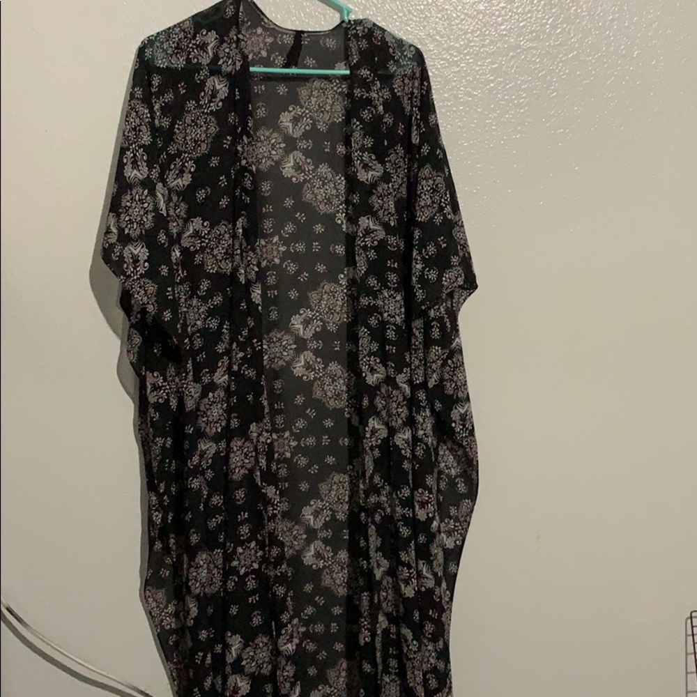 Long floral cardigan
